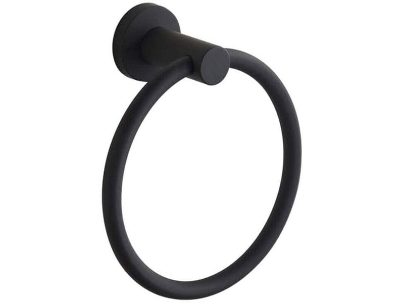  Enowelir anneau porte serviette mural en acier inoxydable 304 pour salle de bain noir  - Conforama A