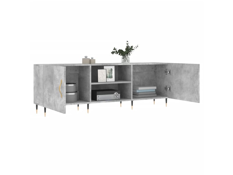  Meuble tv - banc tv - meuble de rangement gris béton 150x30x50 cm bois d'ingénierie  - Conforama D