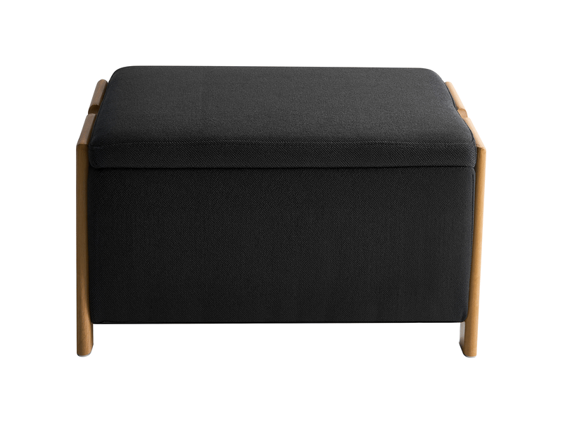 Banc de rangement edland tissu noir  - Conforama E