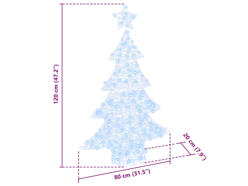  Sapin de noël, arbre de noël 100 led blanc froid 120 cm acrylique cf60935  - Conforama E