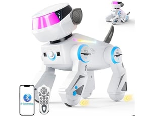 Robot chien telecommande programmable 17 fonctions led rgb musique bluetooth