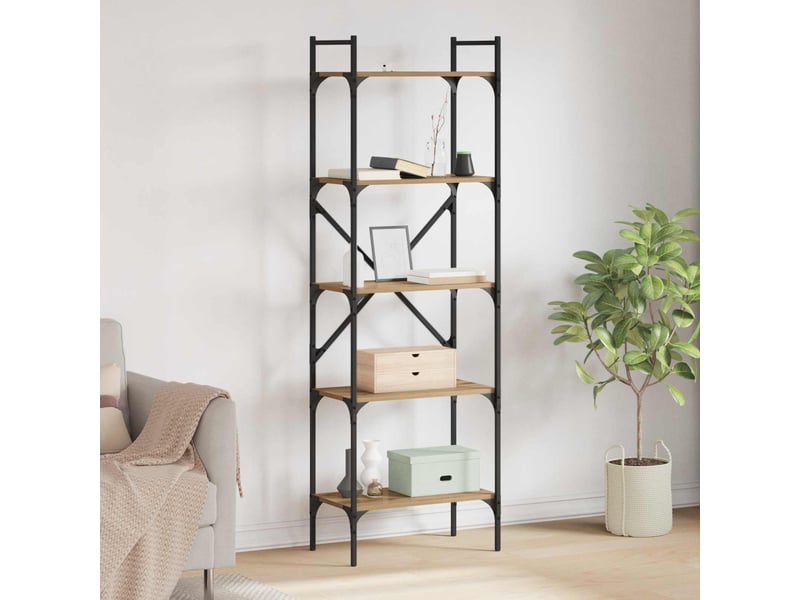  Bibliothèque 5 niveaux, armoire à livres 56 x 32 x 174 cm bois d'ingénierie shl2236  - Conforama B