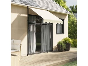 Auvent rétractable crème 200x115 cm tissu et acier