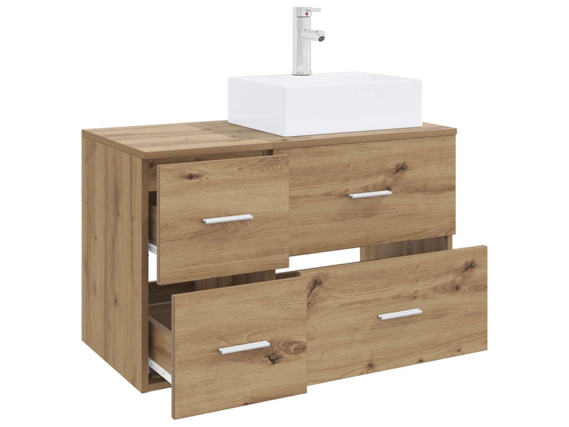  Ensemble de mobilier de salle de bain 2 pc chêne artisanal cf64055  - Conforama C