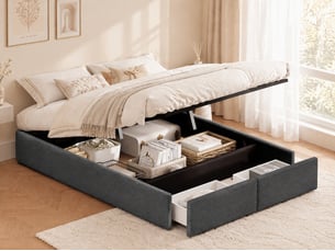 Lit coffre 160x200 cm MIOOSUT coloris gris