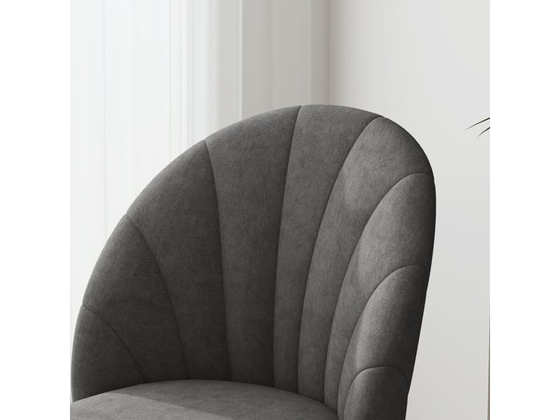  Chaise de salle à manger florot velours pieds acier gris  - Conforama E