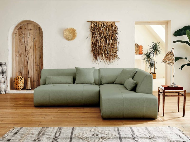 Onyx - canapé modulable d'angle droit 5 places - en tissu - lisa design - vert sauge ONYX - Conforama E
