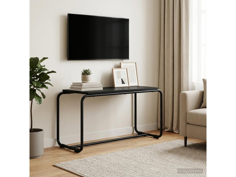  Meuble tv moderne, banc tv 80x35,5x42 cm chêne noir bois d'ingénierie  - Conforama B