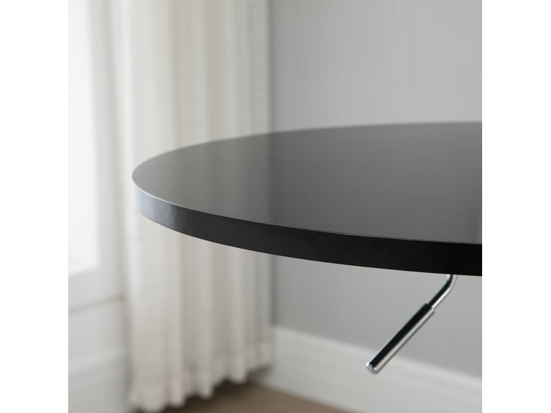 Table de bar ronde réglable avec plateau pivotant et base stable antidérapante, en mdf et métal, noir, ø 61 × 70-90 cm - Conforama E