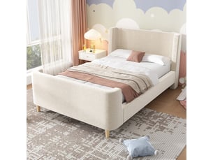 Lit simple 90x200 cm <strong></strong>  <strong>ABC</strong> coloris beige
