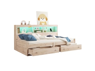 Lit simple 90x200 cm PHOEBE CAT   coloris naturel
