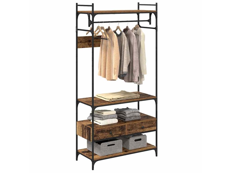 Armoire chambre, armoire de rangement bois ancien 89x39x184.5 cm bois d'ingénierie - Conforama C