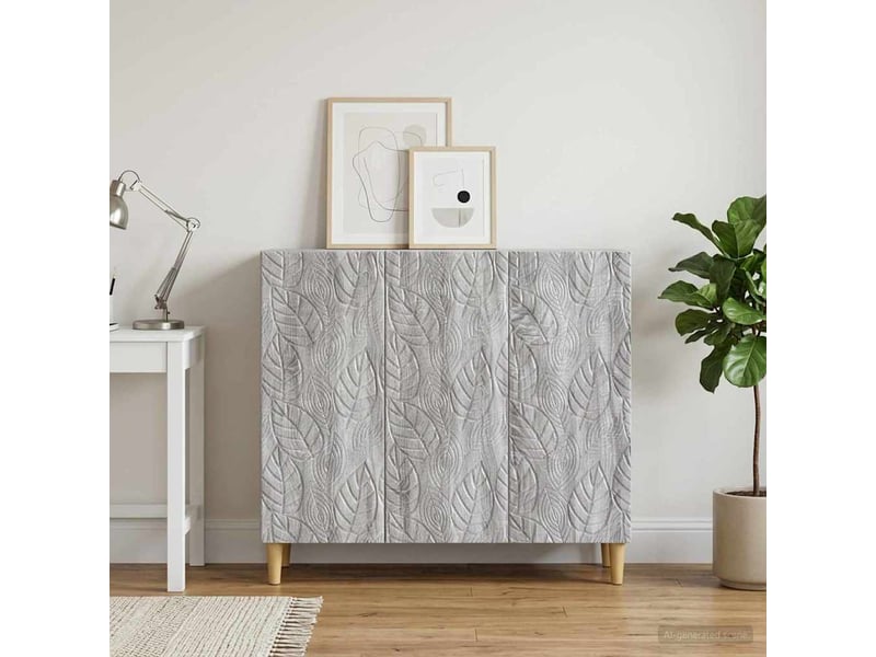  Buffet - bahut - meuble de rangement sonoma gris 89 x 34,5 x 80 cm bois d'ingénierie  - Conforama C