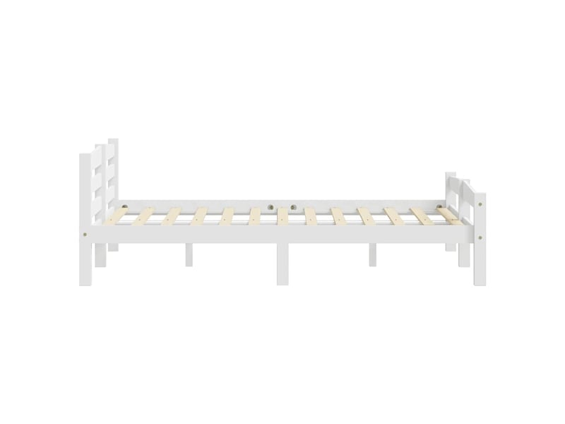  Lit double - lit adulte - cadre de lit sans matelas blanc bois massif de pin 200x200 cm  - Conforama E