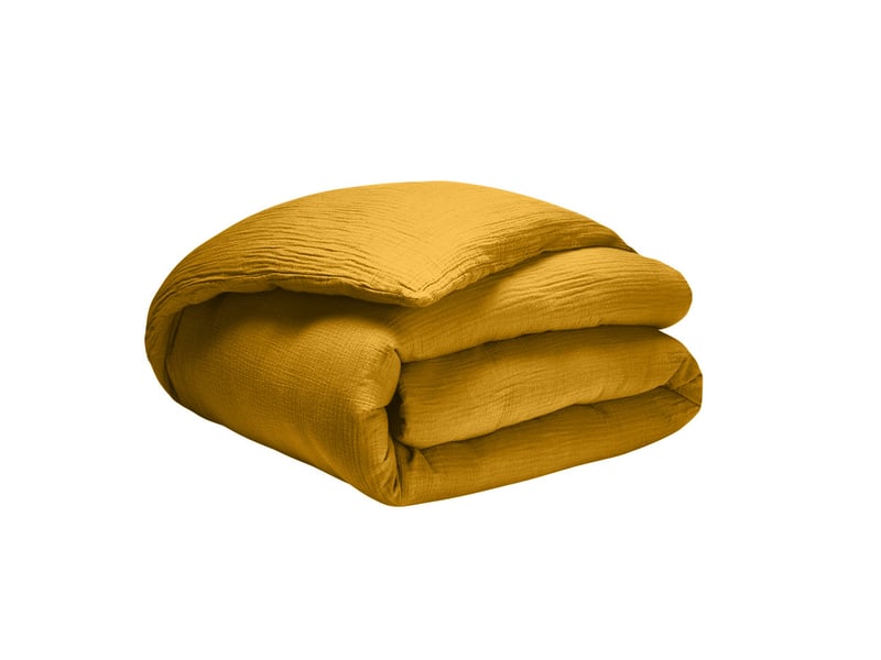Housse de couette 240x260 cm gaze de coton safran mineral PD19132 - Conforama A