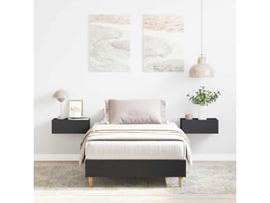 Lit adulte, lit simple, cadre de lit sans matelas noir 100x200cm bois d'ingénierie cf15124