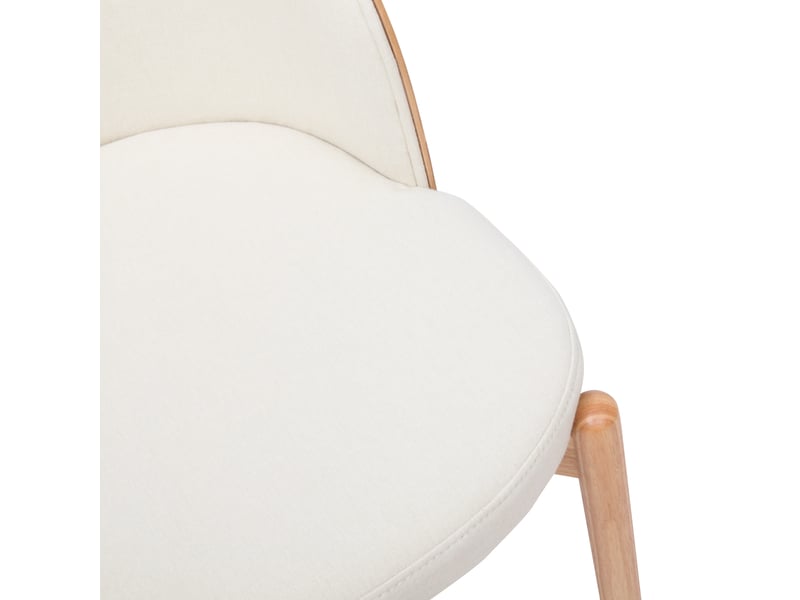  Lot de 2 chaises de salle à manger,57x49x74 cm,tissu lin,coloris naturel  - Conforama E