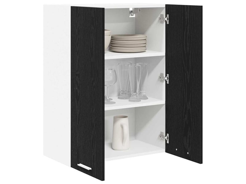 Meuble de rangement, armoire suspendue chêne noir 60x31x80cm bois d'ingénierie shl540 - Conforama C