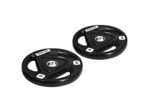 Lot de 2 disques de poids en acier de 20 kg avec revêtement en caoutchouc pour barre d'haltères