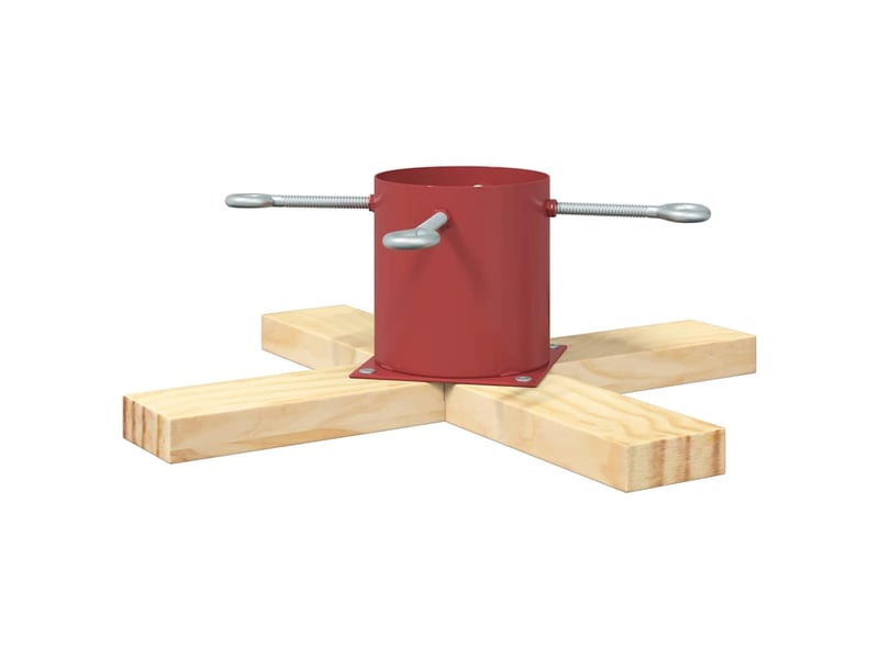  Pied de sapin de noël rouge 50 x 50 x 16 cm bois de pin massif  - Conforama A