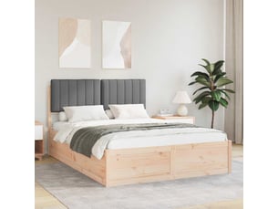 Lit 2 places 140x190 cm    coloris gris