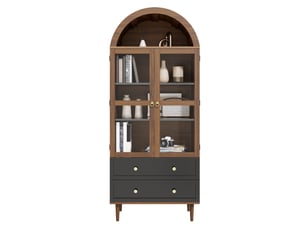 Buffet 2 porte(s) 2 tiroir(s) LPOSPI - 70 cm coloris bois foncé