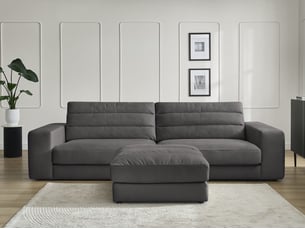 Canapé droit fixe BOBOCHIC SIERRA 4 places Velours noir