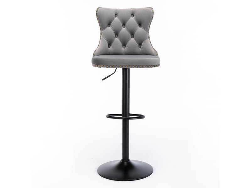  Lot de 2 tabourets de bar pivotants réglables en velours gris W3223P503935 - Conforama A