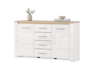 Buffet 2 porte(s) 4 tiroir(s) DMORA Barone - 154 cm coloris blanc