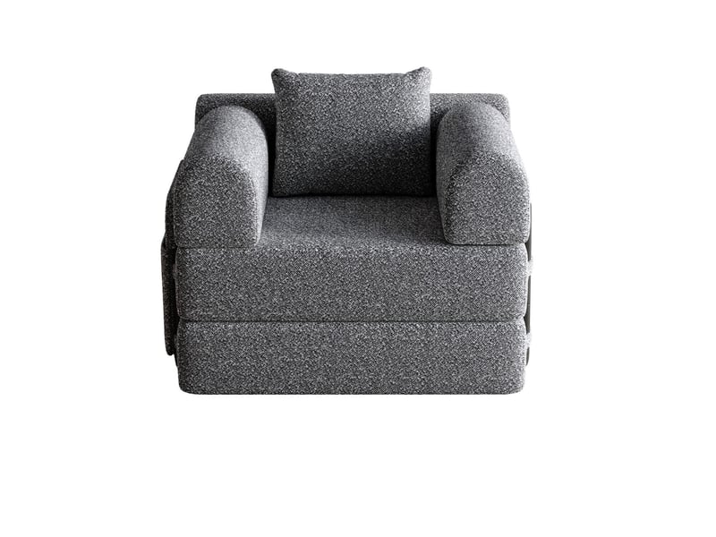  Canapé convertible 1 place en tissu chenille gris W3349P344000 - Conforama A