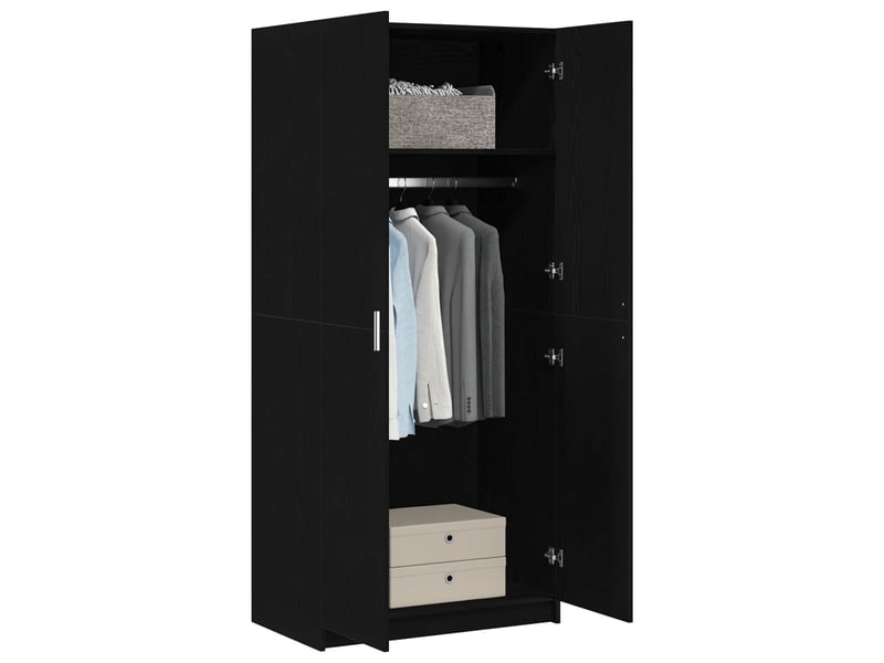  Armoire chambre, armoire de rangement chêne noir 80x50,5x180 cm bois d'ingénierie  - Conforama C
