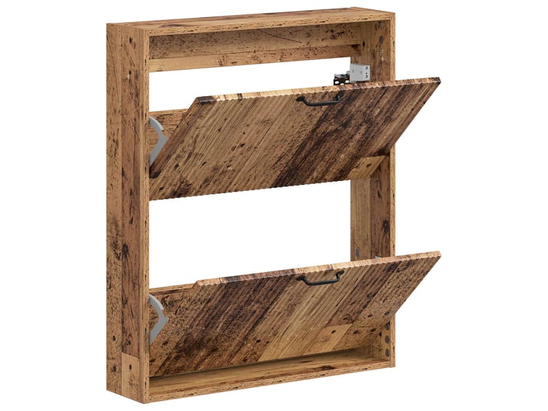  Meuble à chaussures mural, armoire à chaussures hoorn 71x17x86 cm bois ancien  - Conforama C