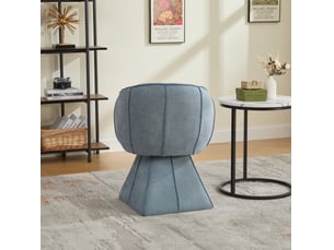 Fauteuil pivotant en tissu peluche 56x54x74,5 cm – bleu – dossier haut ergonomique et rotation à 360 degrés