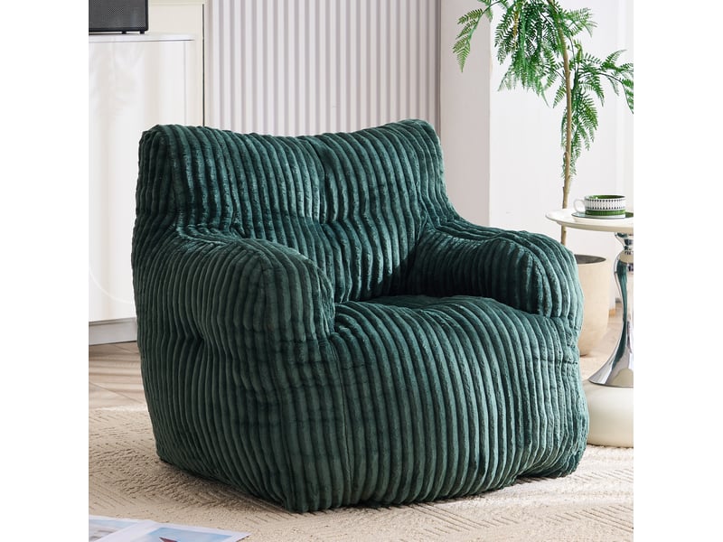  Fauteuil pouf 1 place en cordon vert 100x94x70 cm  - Conforama B