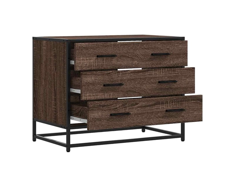  Commode chambre adulte, armoire à tiroirs chêne marron 70x41x56 cm bois d'ingénierie  - Conforama E