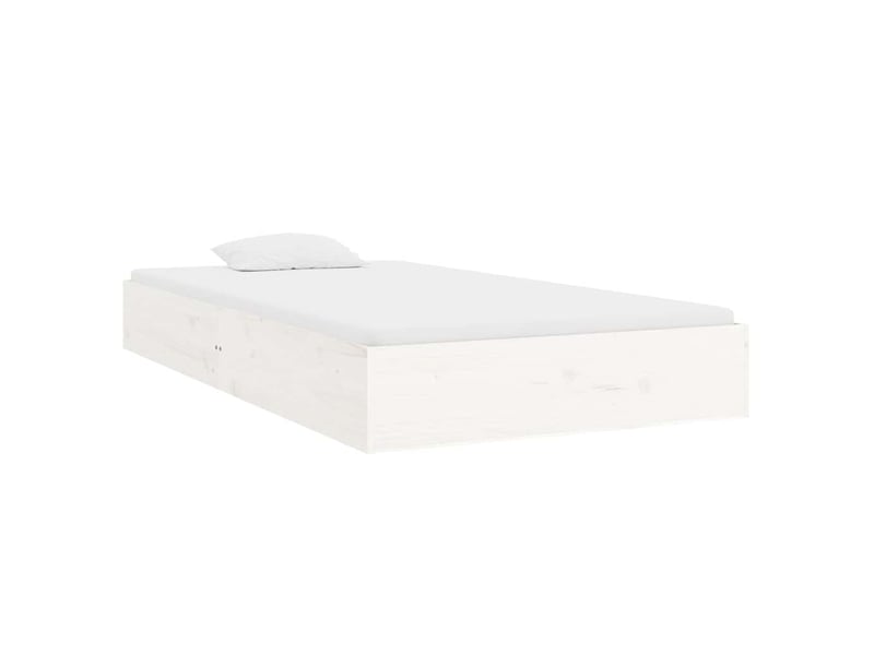  Lit simple- lit adulte -  cadre de lit sans matelas blanc bois massif 100x200 cm  - Conforama C