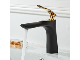 Robinet mitigeur de lavabo noir et or - robinet mitigeur de lavabo