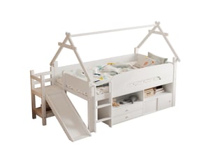 Lit mezzanine 90x200 cm HOMVRA coloris blanc
