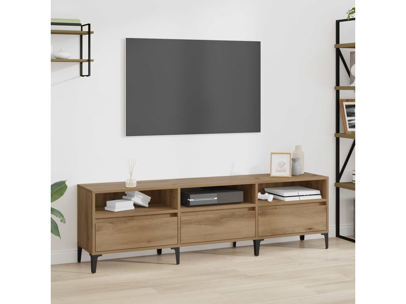  Meuble tv - banc tv - meuble de rangement 150 x 30 x 45 cm chêne artisanal  - Conforama B