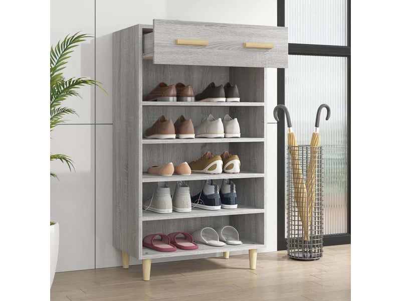  Armoire à chaussures sonoma gris 60x35x105 cm bois d'ingénierie shl7981  - Conforama C