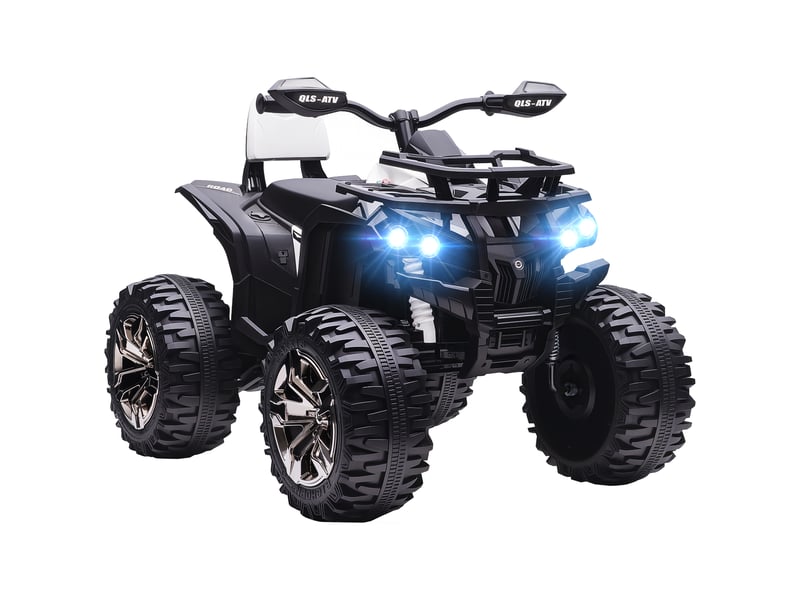  Quad électrique 12 v pour enfants de 3 à 5 ans, avec phares, pédales et port usb pour la musique, blanc.  - Conforama A