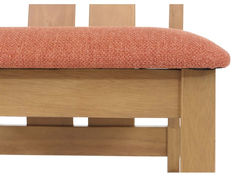  Lot de 6 chaises de salle à manger hwc-m58, chaises de cuisine, chaises à dossier, tissutextile, bois massif - structure claire, terracotta  - Conforama E