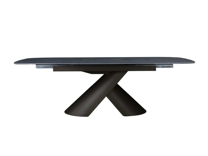  Table à manger extensible pieds métal marron plateau céramique 180-240 cm milano MILANO-MARR - Conforama E