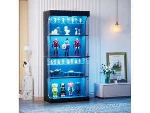 Vitrine coloris noir 4 étagère(s) <strong>FLORAGRACE</strong> <strong></strong> - 80 cmx165 cm
