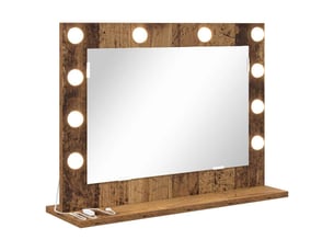 Miroir rectangulaire à fixer coloris marron <strong></strong> <strong></strong> - 60 cm x 45 cm