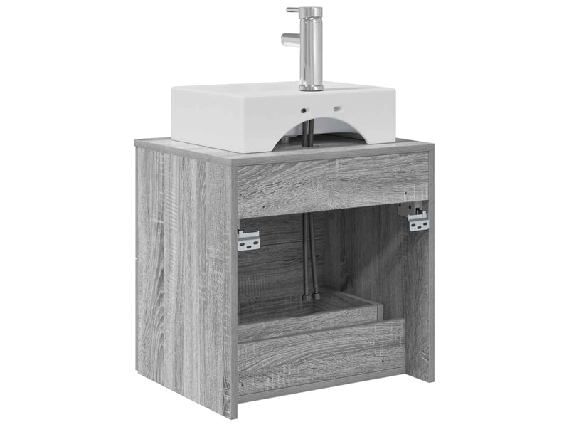  Vanité de lavabo mural, meuble de rangement sonoma gris 49.5x41x62.5 cm shl4946  - Conforama E