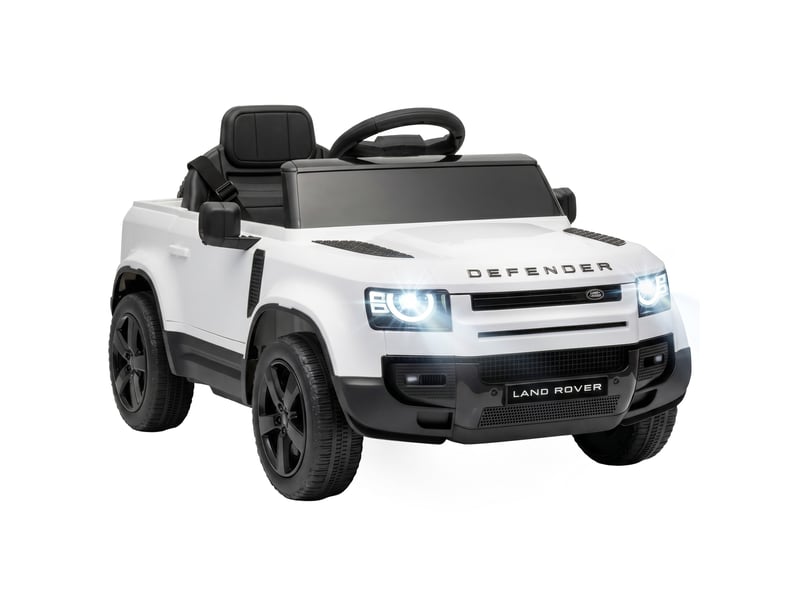 Voiture électrique suv pour enfants land rover defender 12v, télécommande, suspension, démarrage progressif, vitesse 2,7-4,5 kmh, blanche - Conforama A