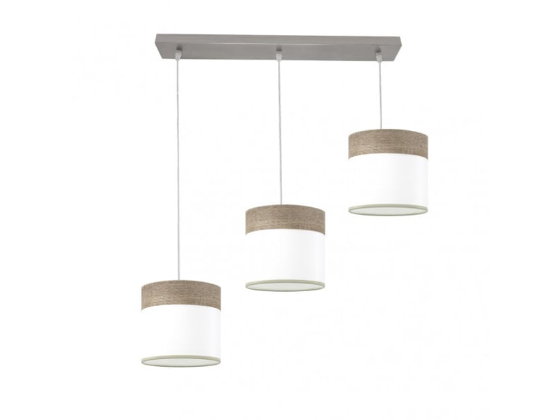  Rampe de plafond fabrilamp cloe nickelblanc-bois gris 3 x e27 hauteur réglable 35-108 cm 60x16 cm 175493083 - Conforama D