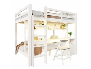 Lit mezzanine 90x200 cm <strong></strong> <strong></strong> coloris blanc