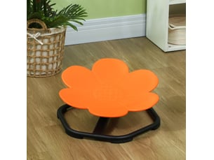 Siège rotatif sensoriel enfant 55 x 55 x 26 cm orange en plastique, équilibre et coordination dès 3 ans